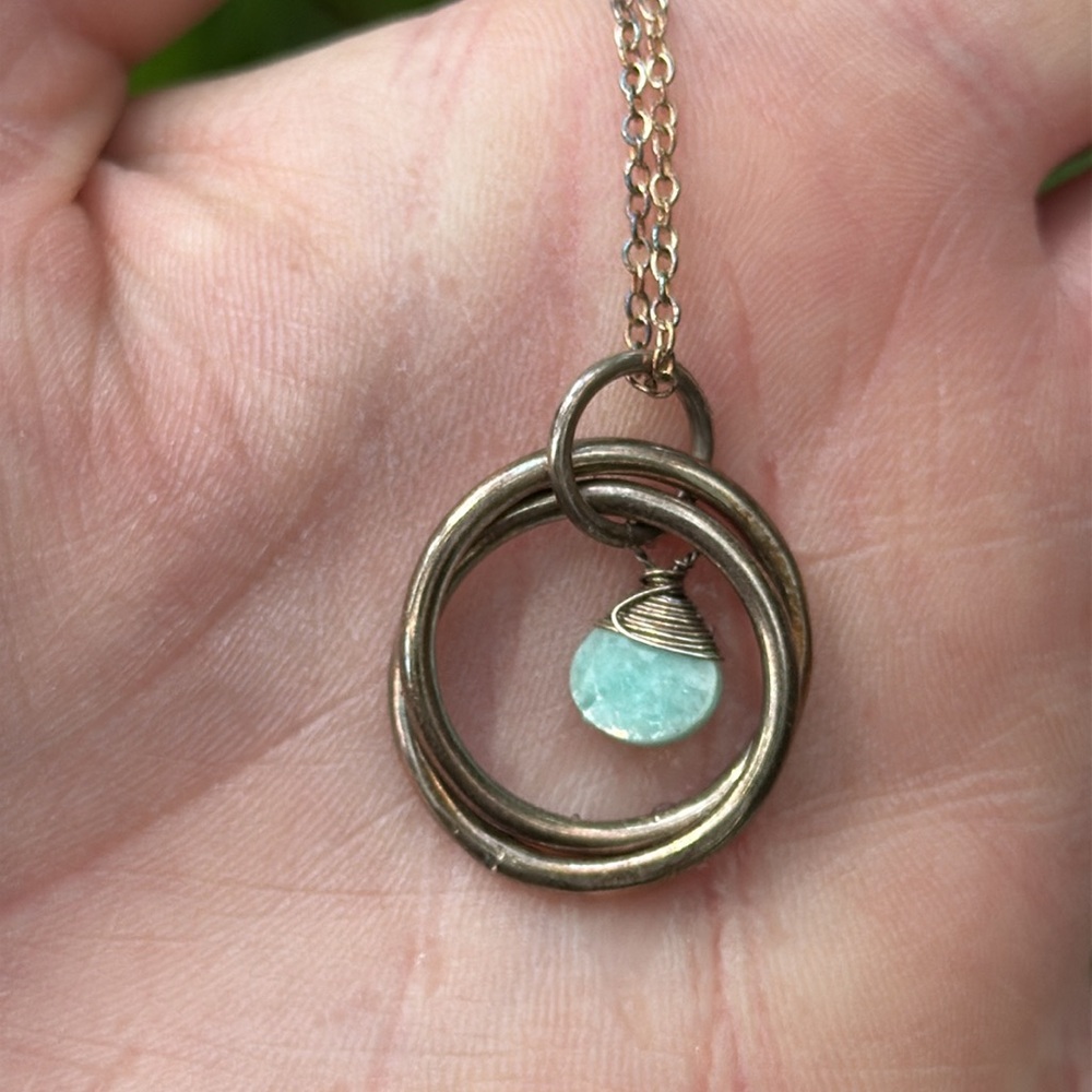 LAIMER faceted wrapped stone 925 sterling necklace rings - Picture 3 of 3